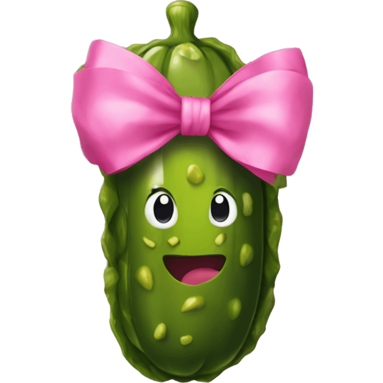 Pickle with a pink bow emoji