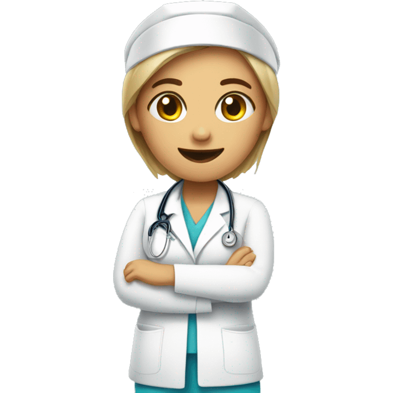 nurse with knee pain emoji