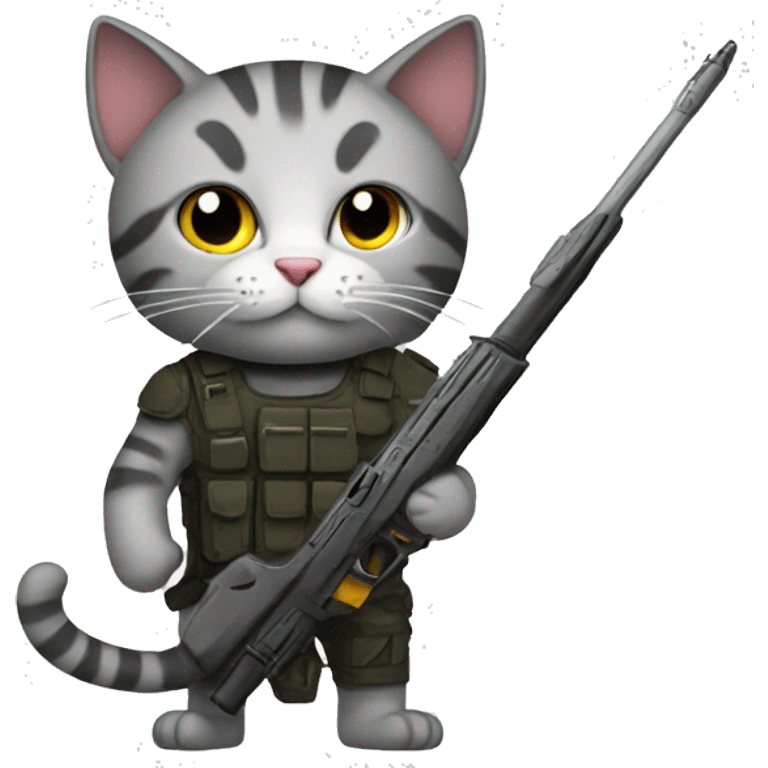 A cat with a weapon emoji