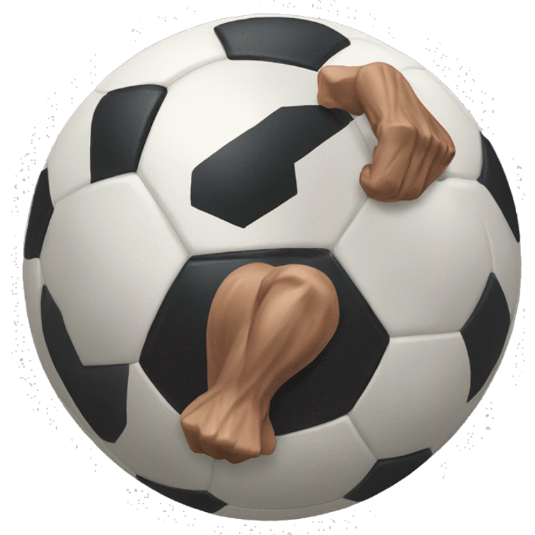 a soccer ball with muscles  emoji