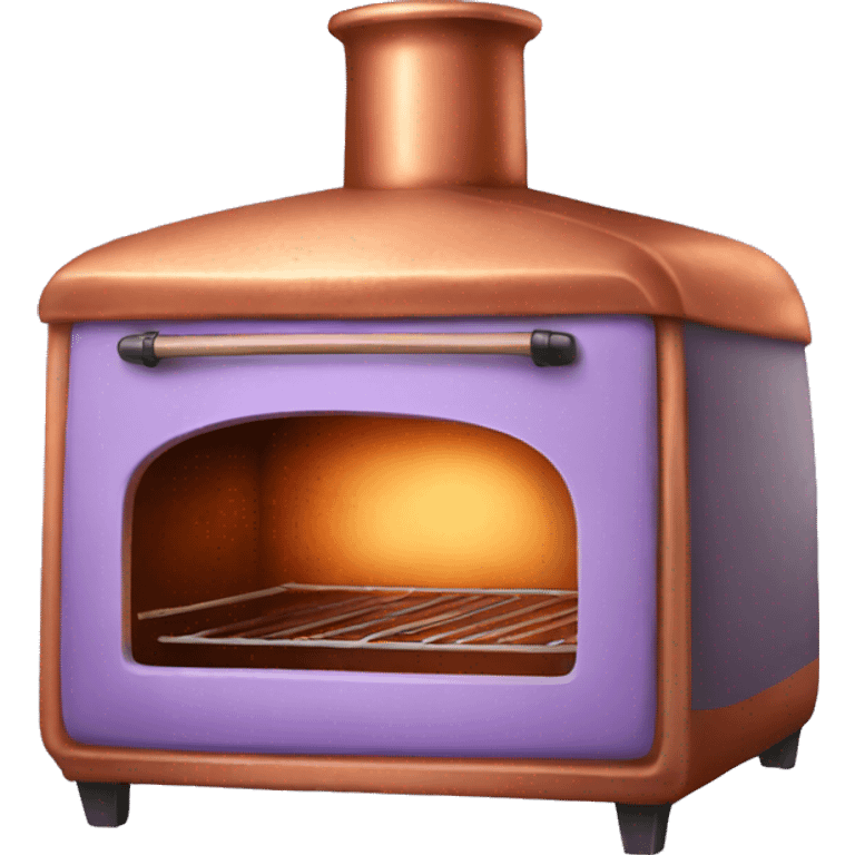 Realistic lavender and copper oven. emoji