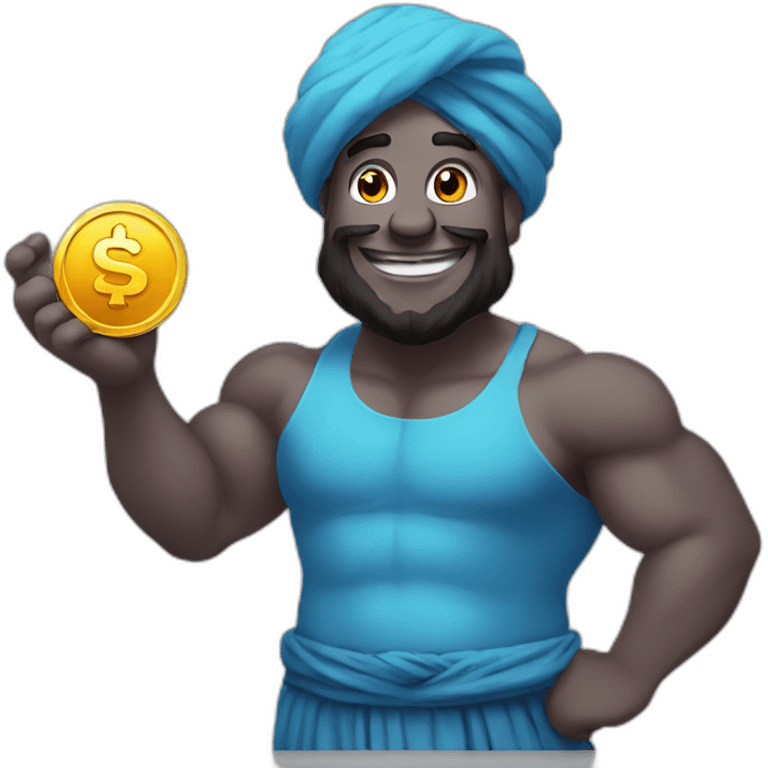 genie holding the big coin emoji