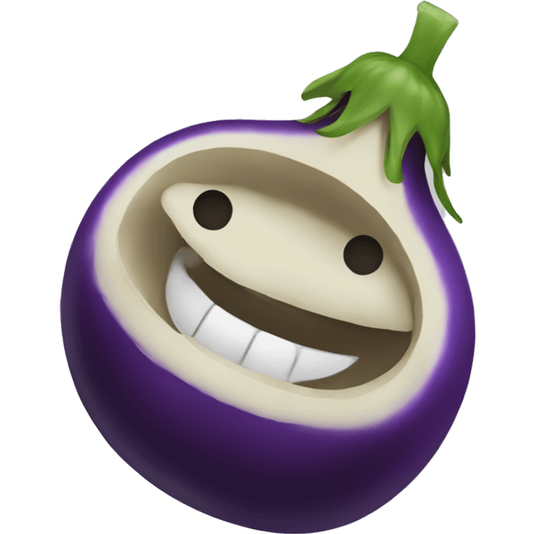 Eating eggplant emoji