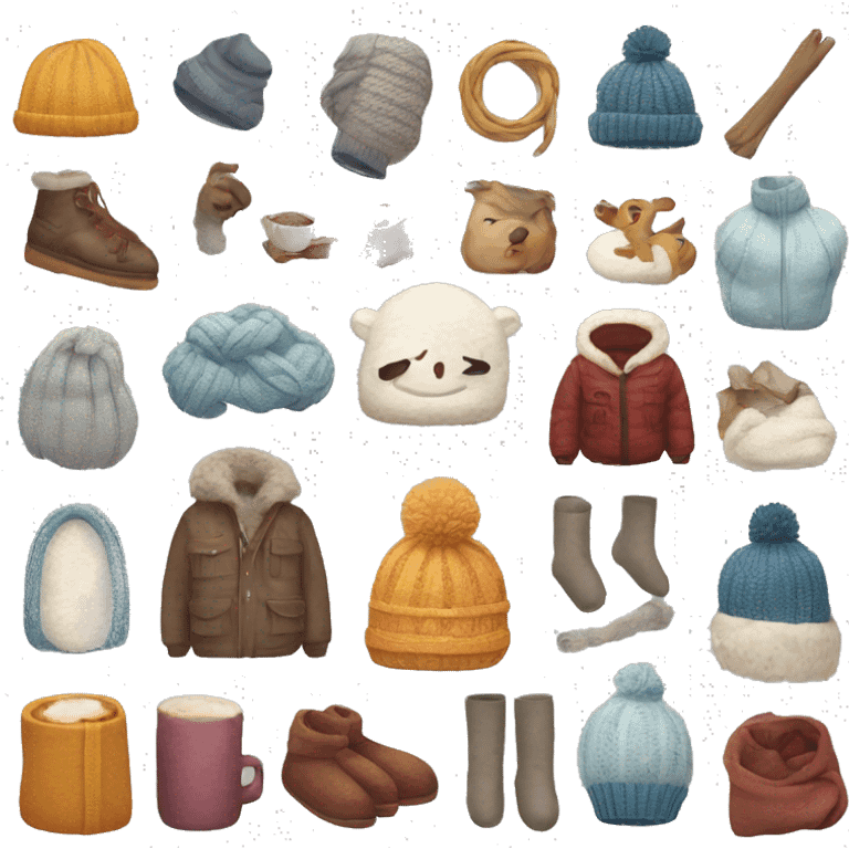 Cozy winter items emoji