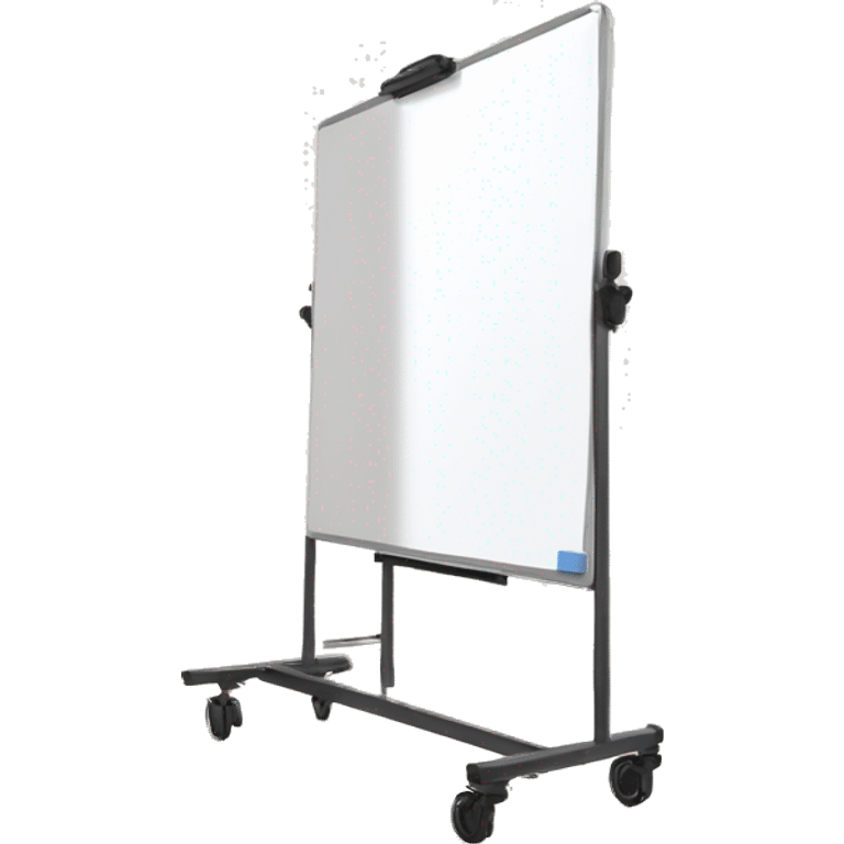 whiteboard on stand with wheels emoji