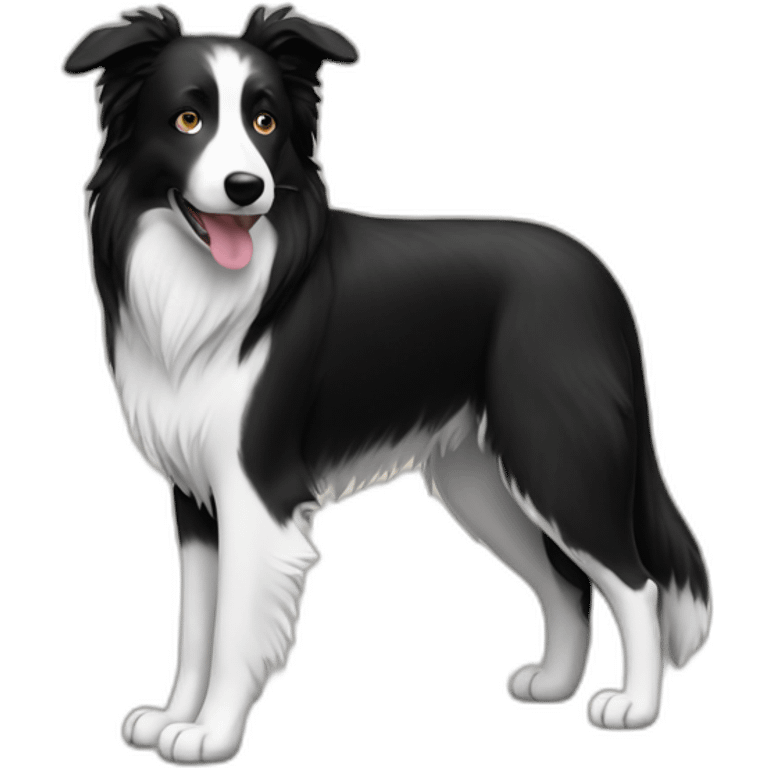 a bordercollie with very short paws emoji