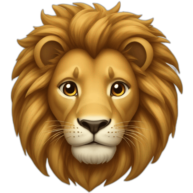 Lion cheveux  en queue de cheval  emoji