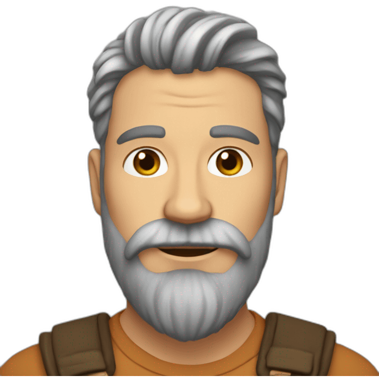 barbu chevelu roux emoji