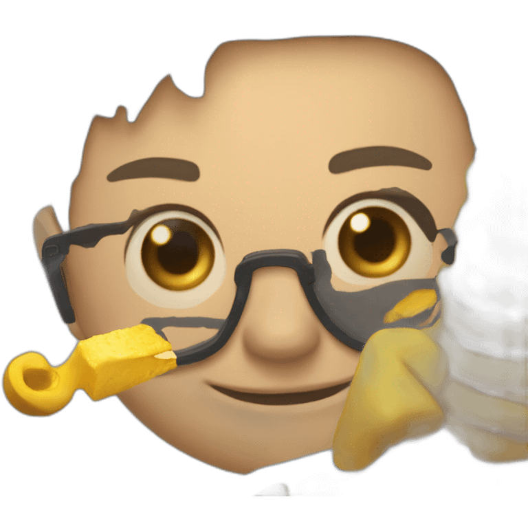 Emoji assobiando e saindo uma clave de sol da boca dele  emoji