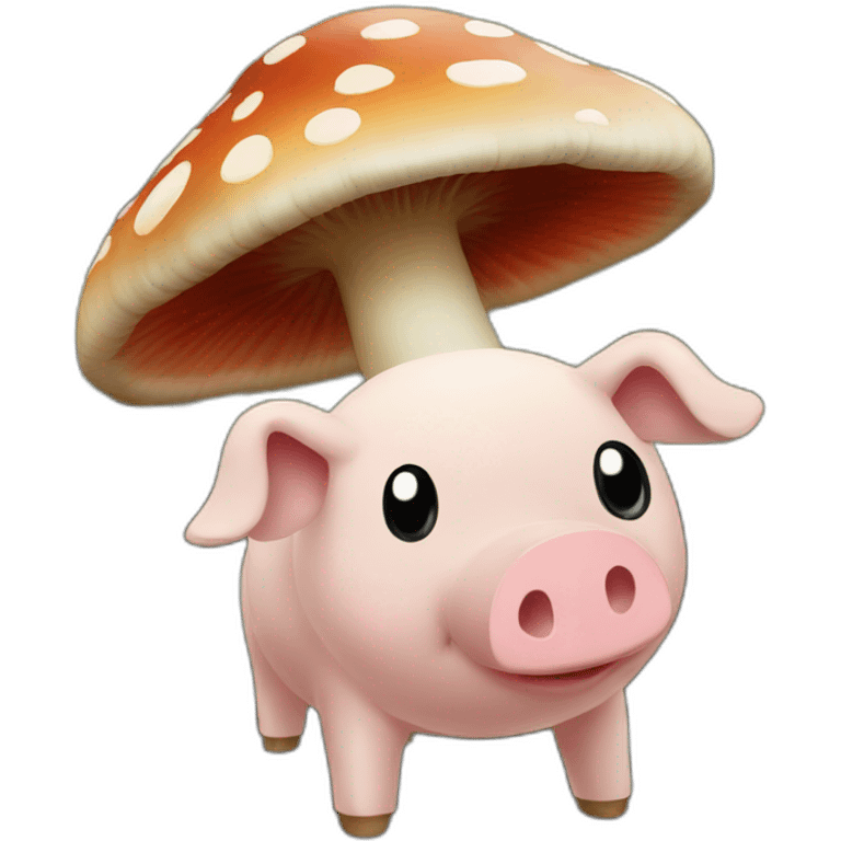 Mushroom on pig emoji