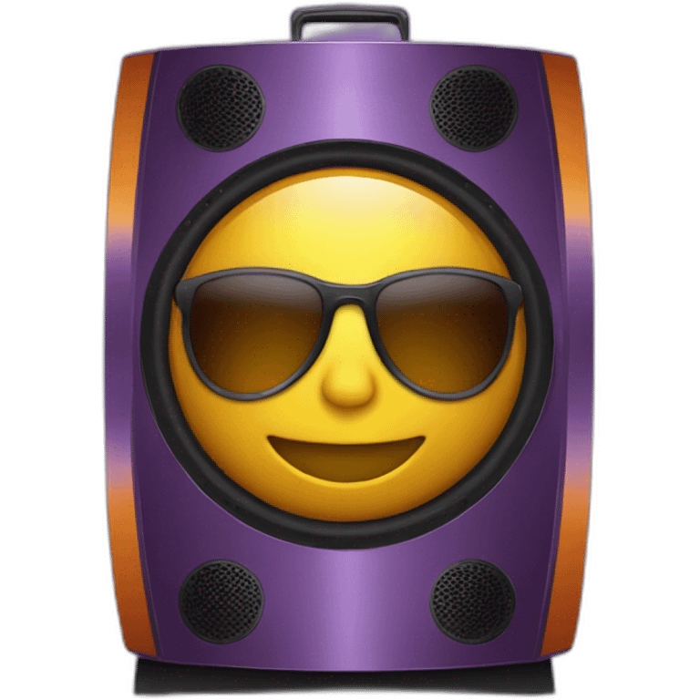 large speaker on purple fire emoji