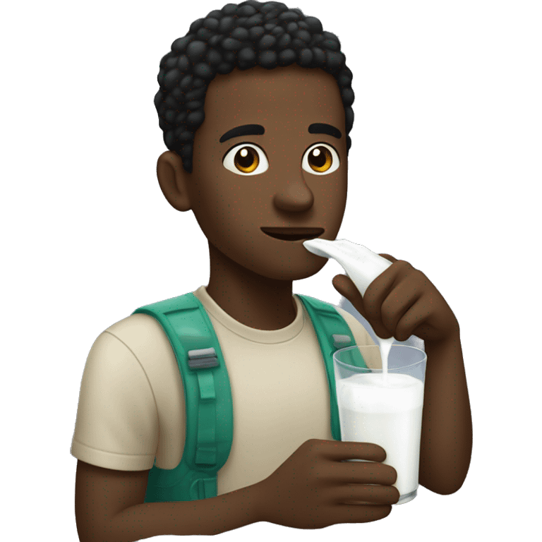 Black Guy Drinking Milkshae emoji