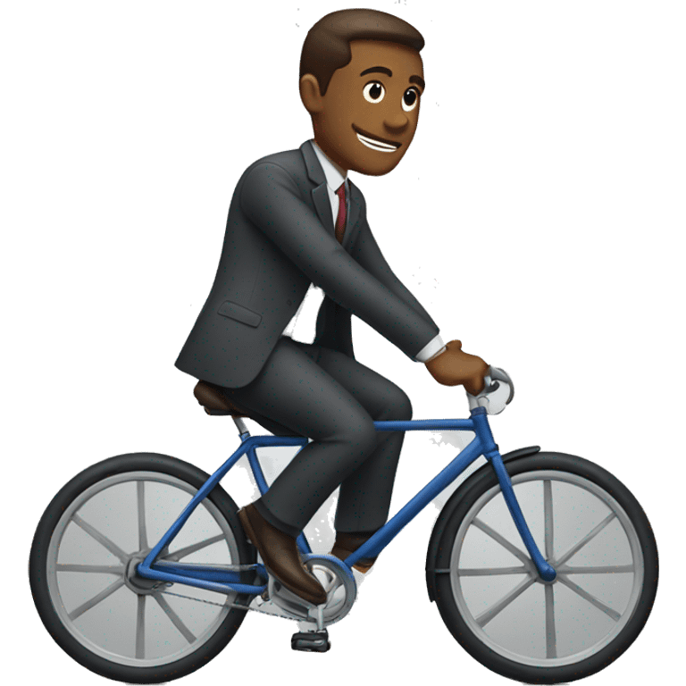 Man in a suit riding bike emoji