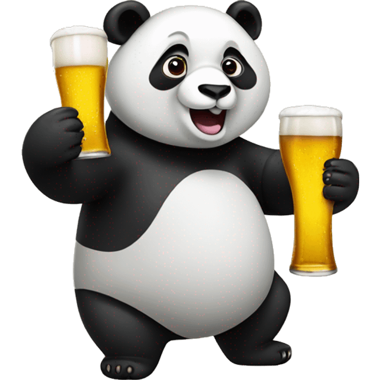 Panda drinking beer emoji