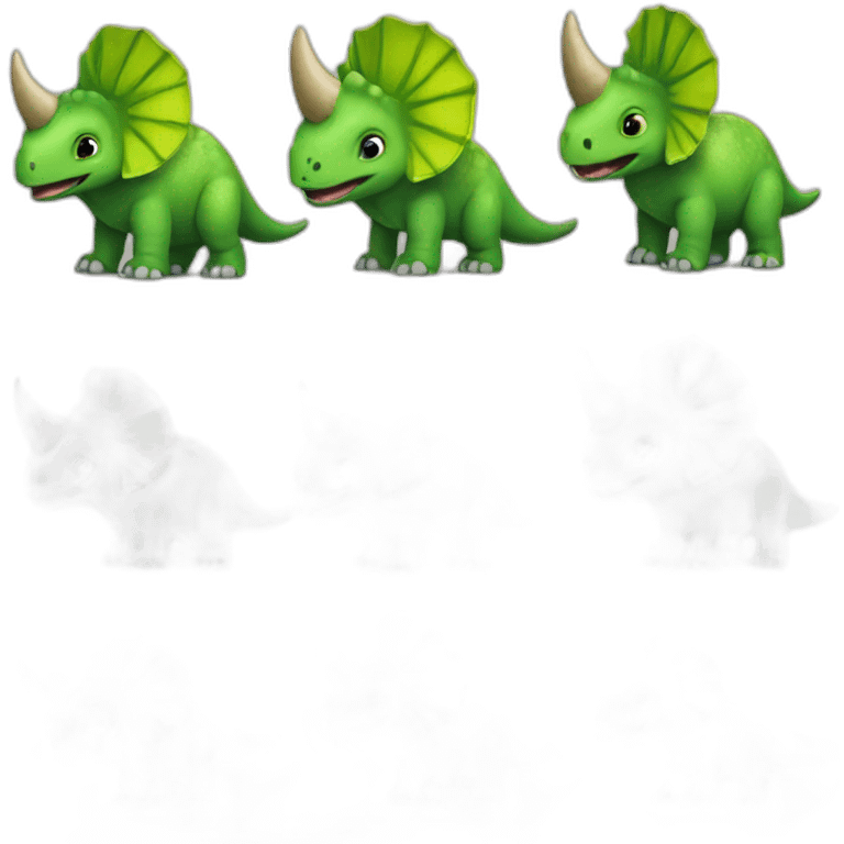 cute green triceratops emoji