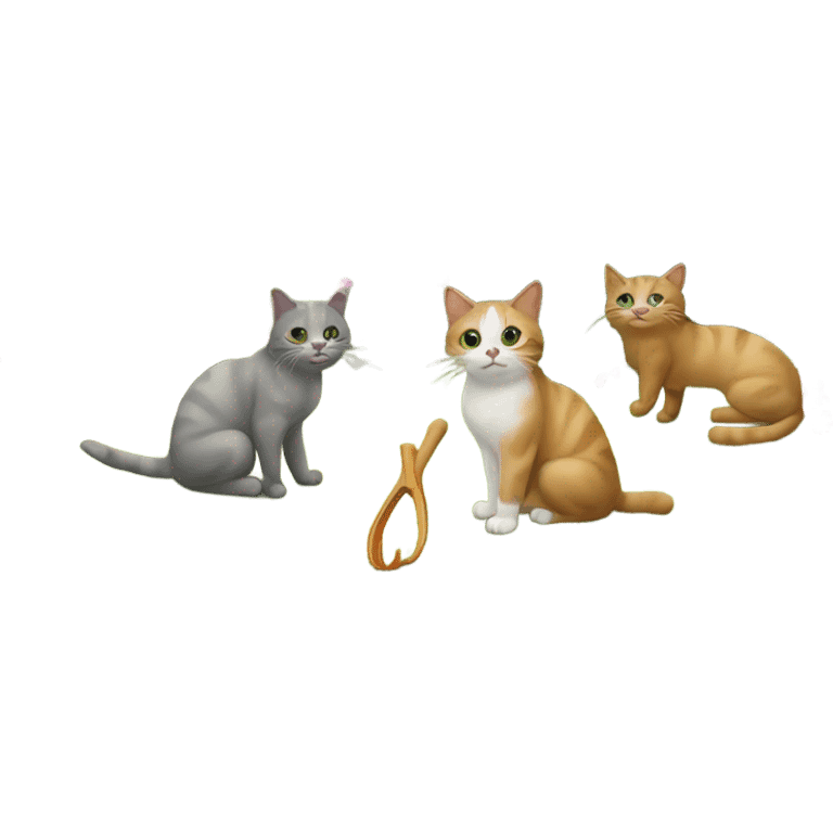 Cats playing in garden emoji