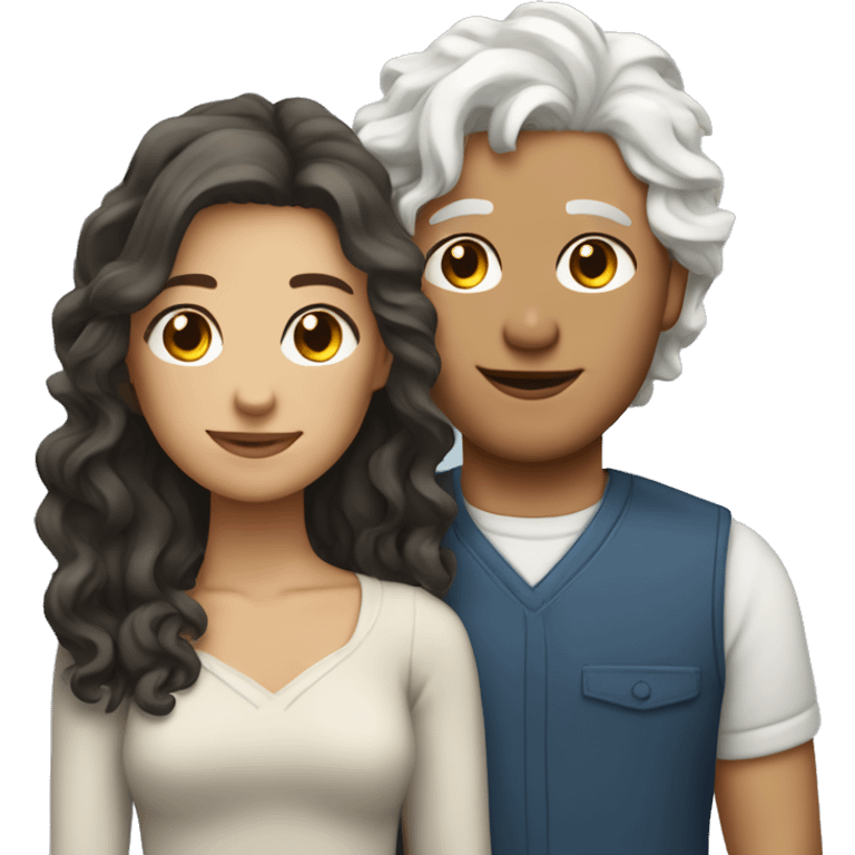 white wavy haired heterosexual couple emoji