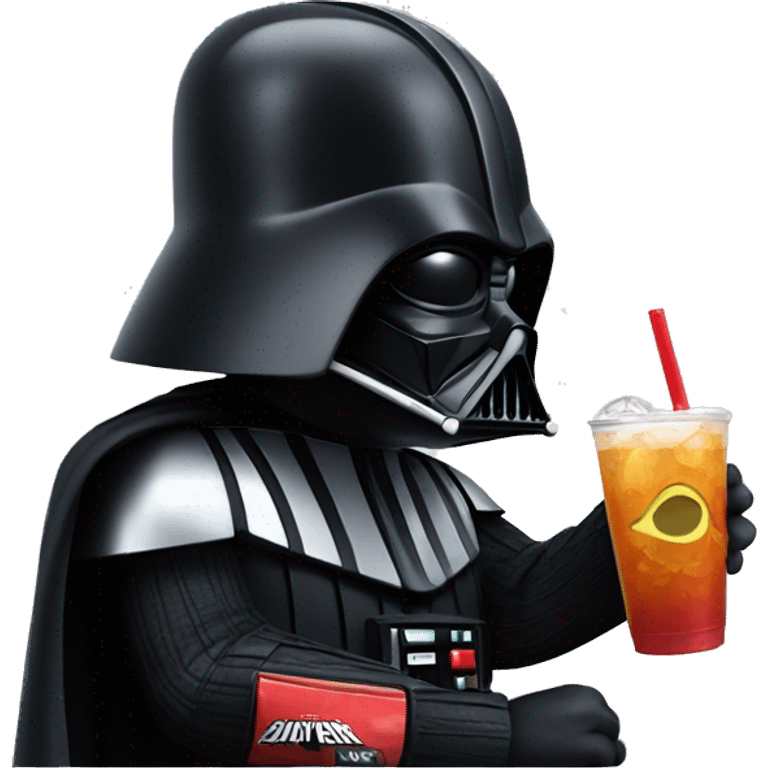 Dart Vader drinking soda emoji