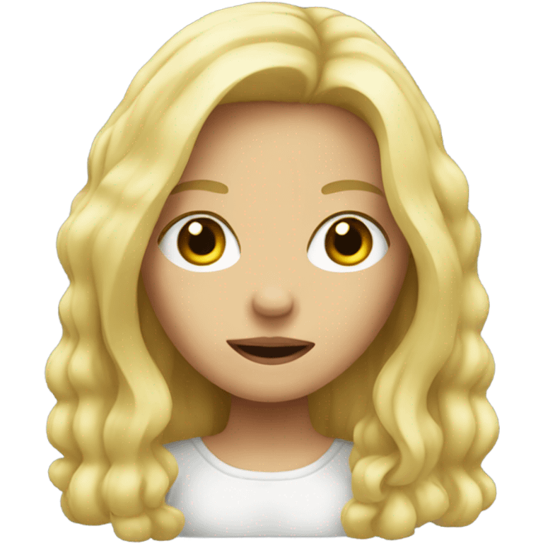 blonde girl fright emoji