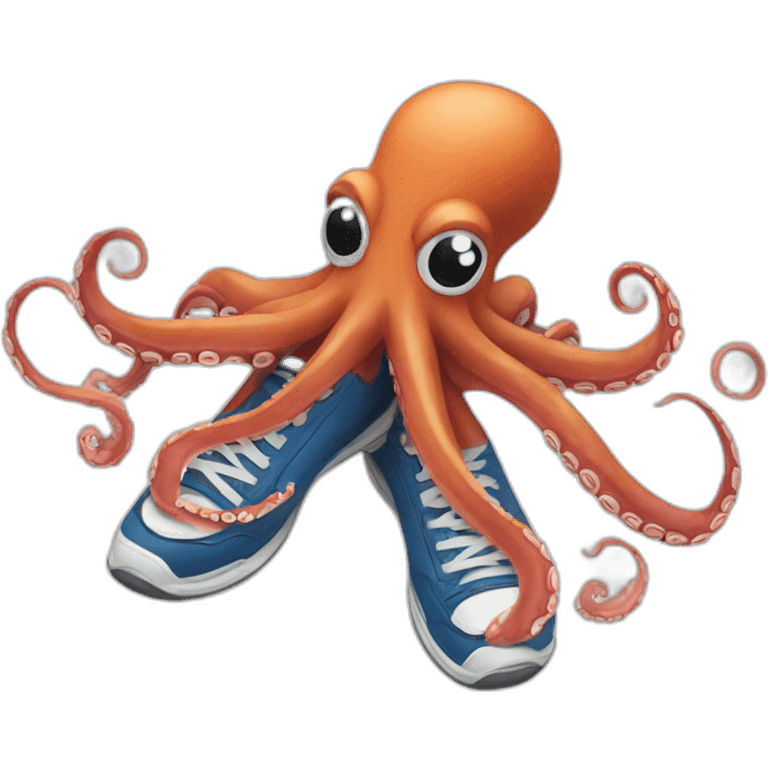 Octopus in running shoes emoji