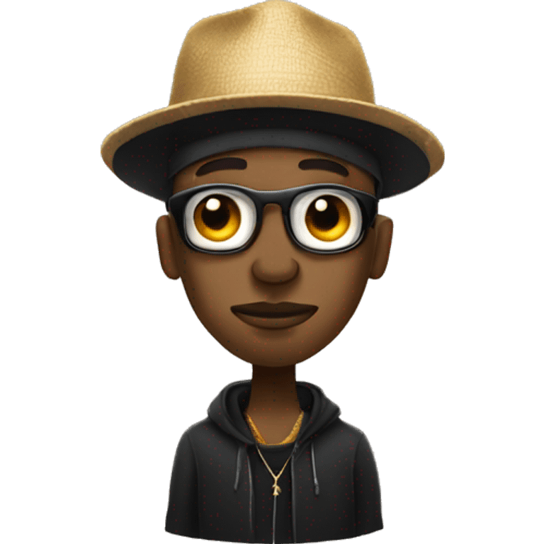 A RAPPER WITH A BIG HAT emoji