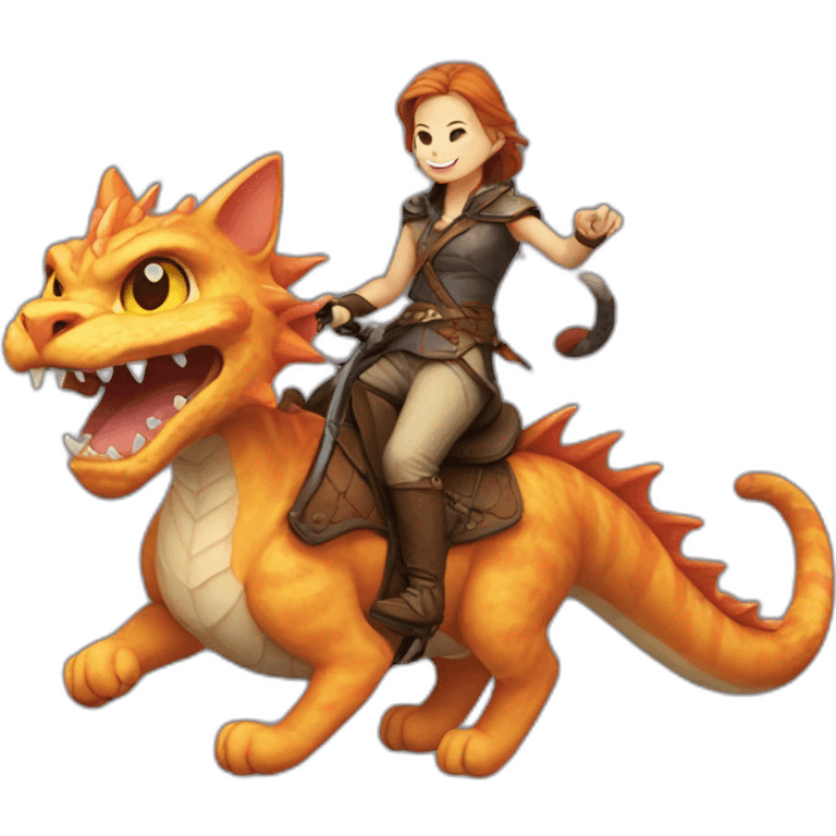 Cat ridding a dragon emoji