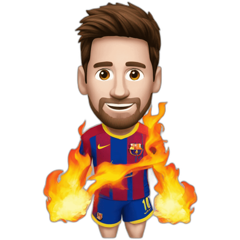 Messi on fire  emoji