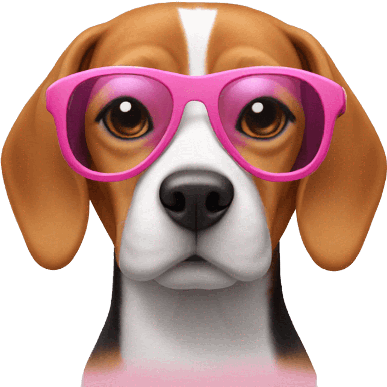 beagle wearing pink sunglasses  emoji