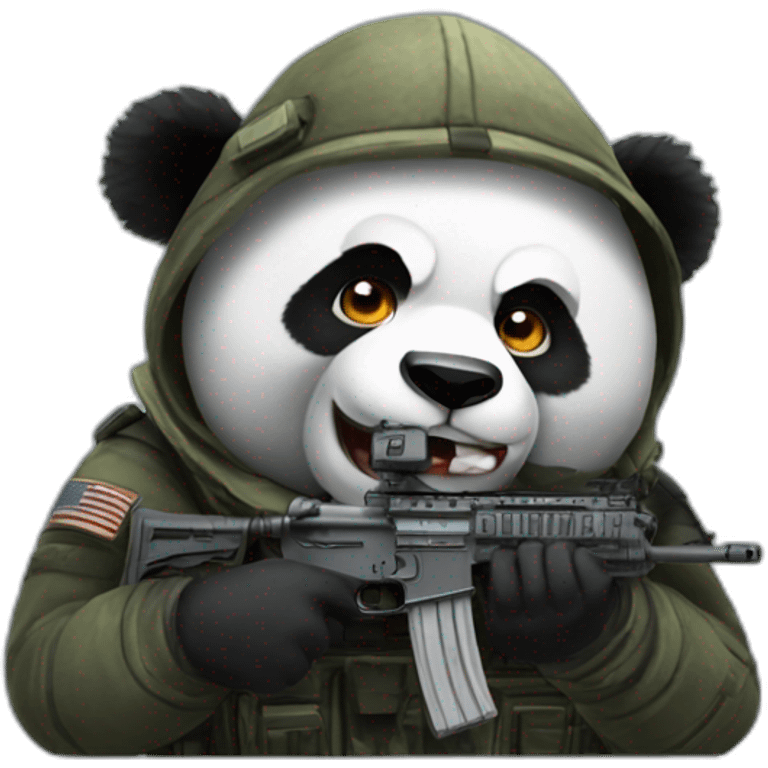 scary panda playing call of duty emoji