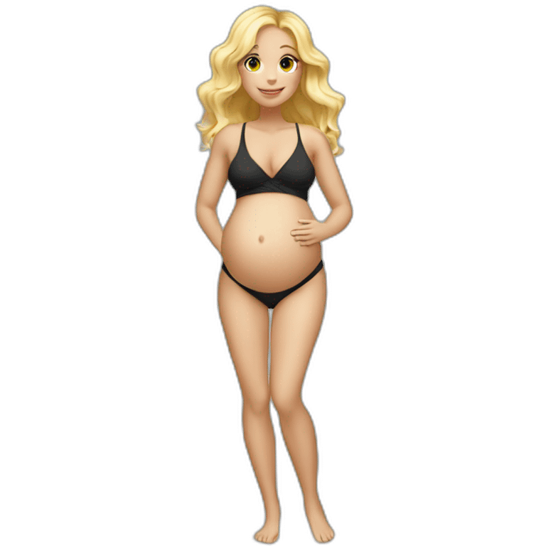 adorable pregnant blond full body women with beach-wave-hair emoji