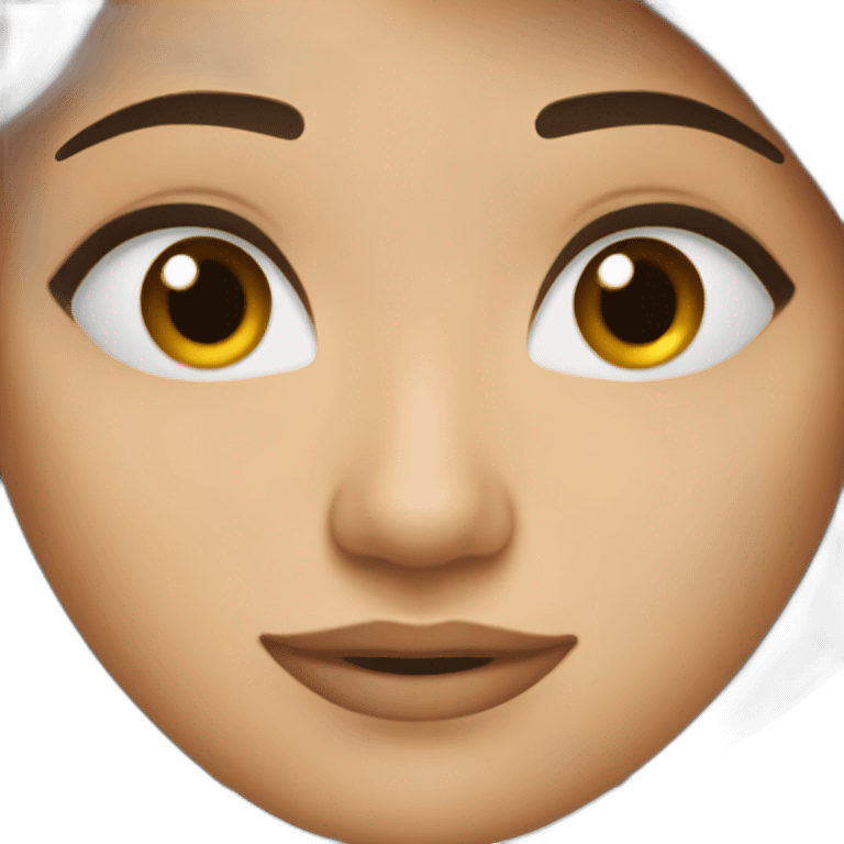 Femme brune yeux bleu emoji