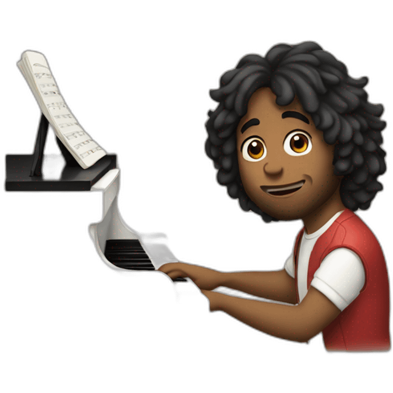 Keith playing the piano emoji