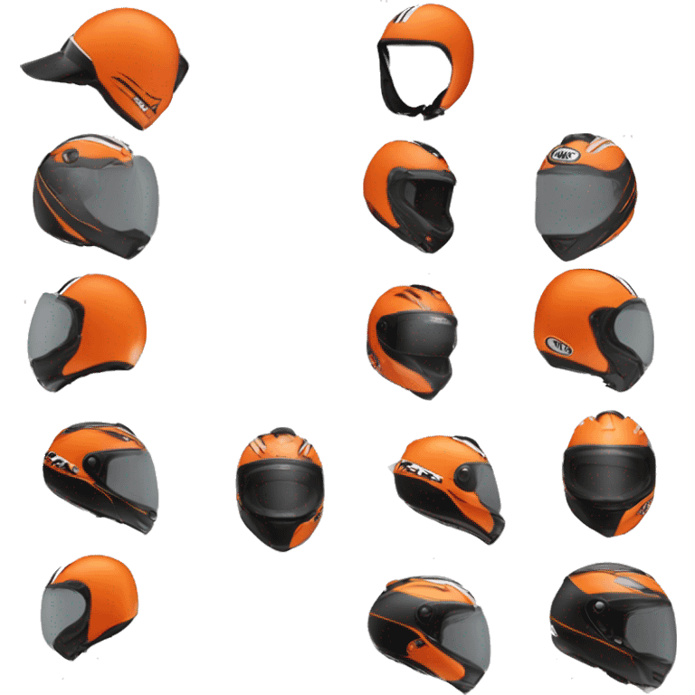 Casque moto jet arai de 3 quart avec du orange emoji