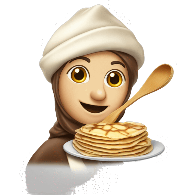 una crêpes fumante, natalizia al cioccolato bianco e cannella  emoji