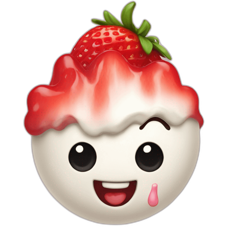 Glace vanille fraise emoji