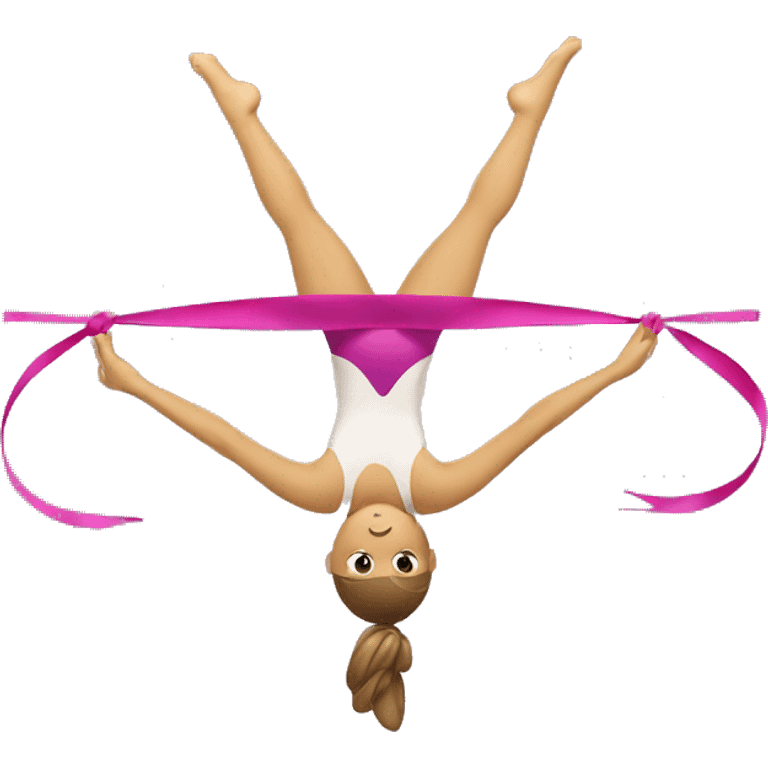 Gymnastics with ribbon spinning around emoji