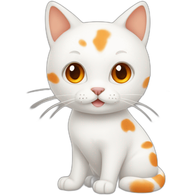 White cat with orange spots emoji