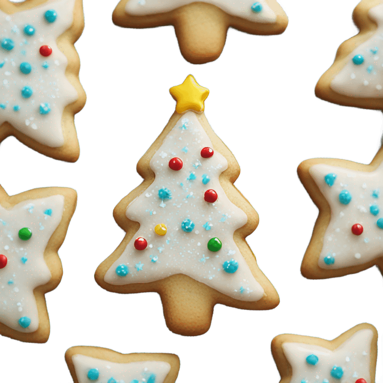 Iced christmas tree cookie emoji