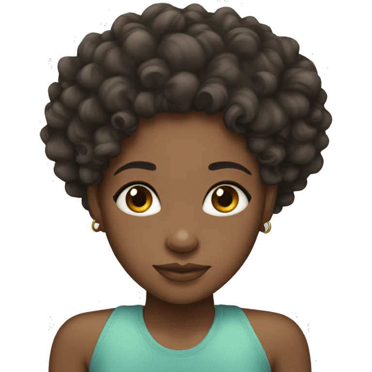 Curly light skin black girl emoji