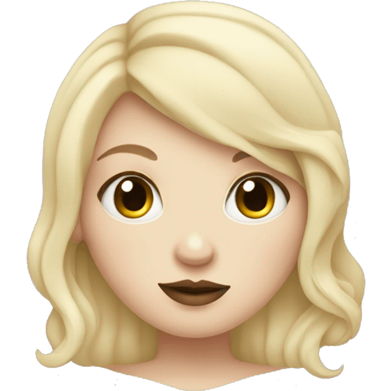 Obese blonde pale girl with tattoos emoji