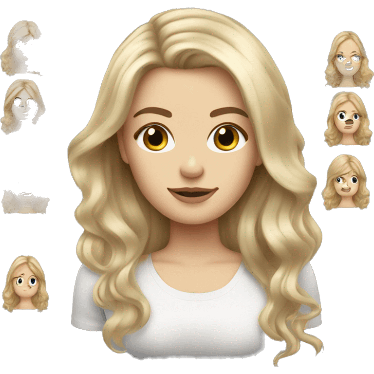 Dark ash blonde hair white girl with blow dry hair emoji