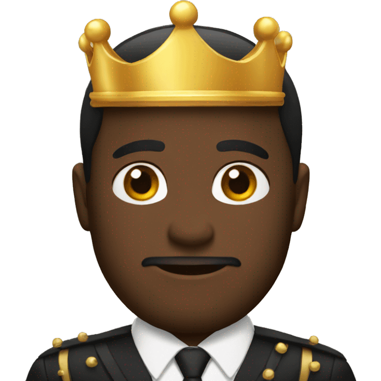 Man black suit crown emoji