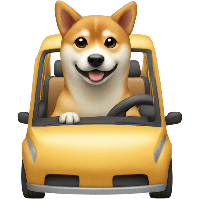 shiba inu in car  emoji