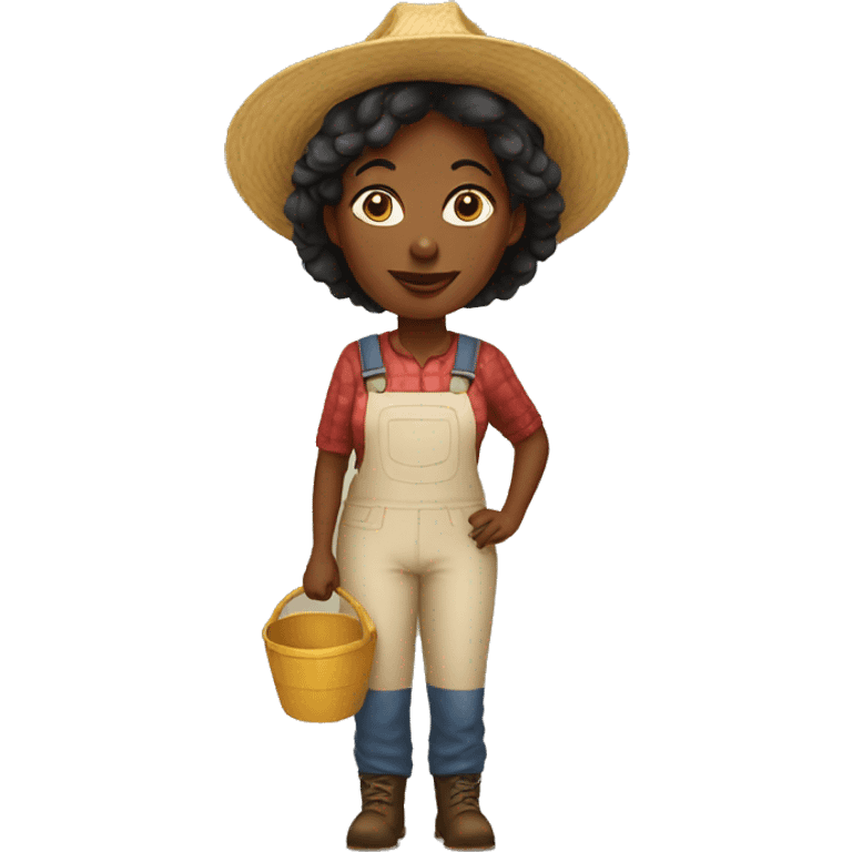 black middle aged small-scale woman farmer emoji