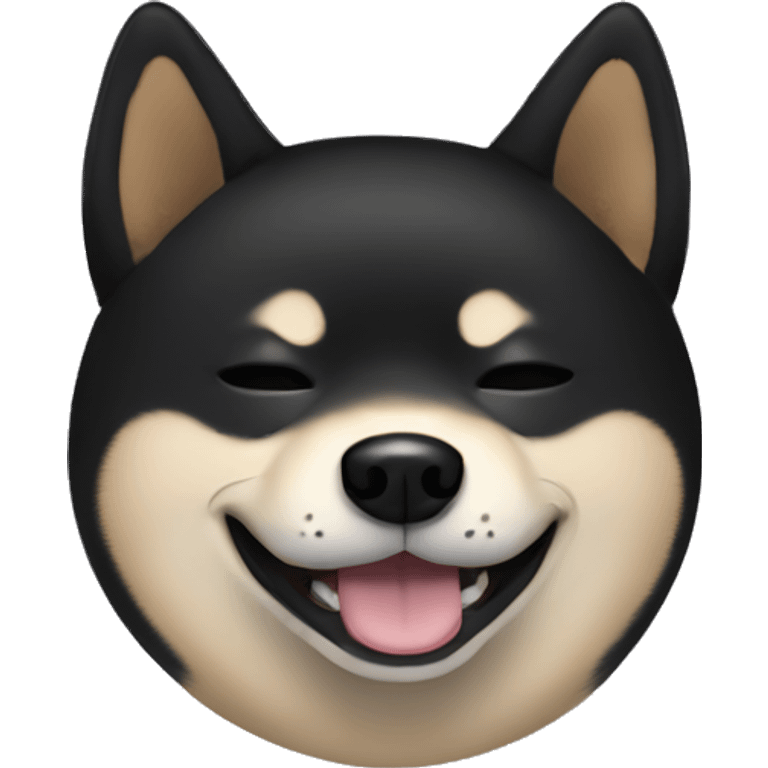 black Shiba inu smile, eyes closed  emoji