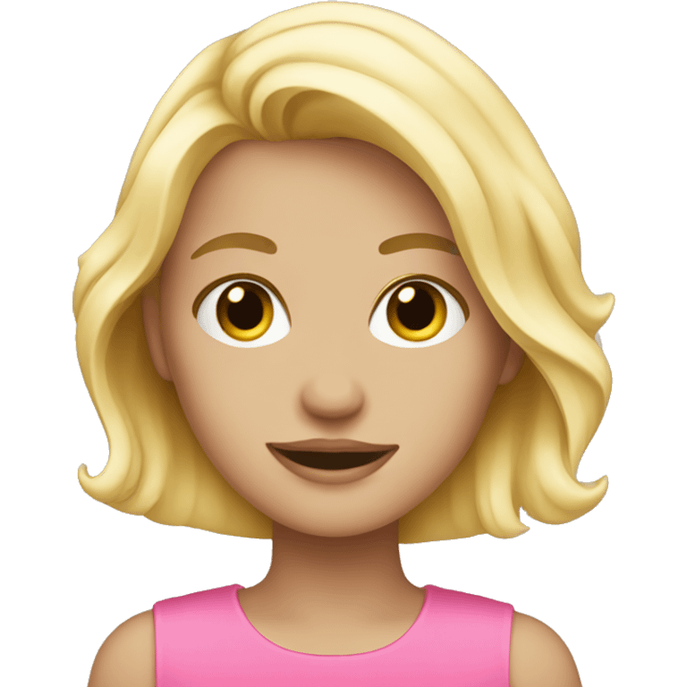 Blonde girl who likes the color pink emoji