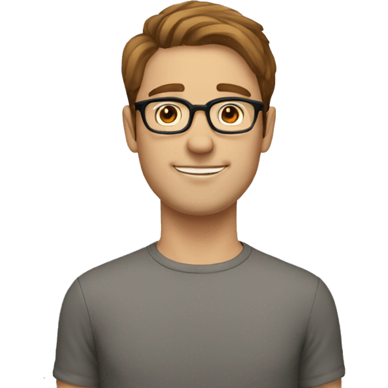 white guy with brown hair in 30s with glasses emoji