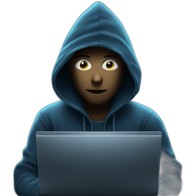 Hacker on computer at night emoji