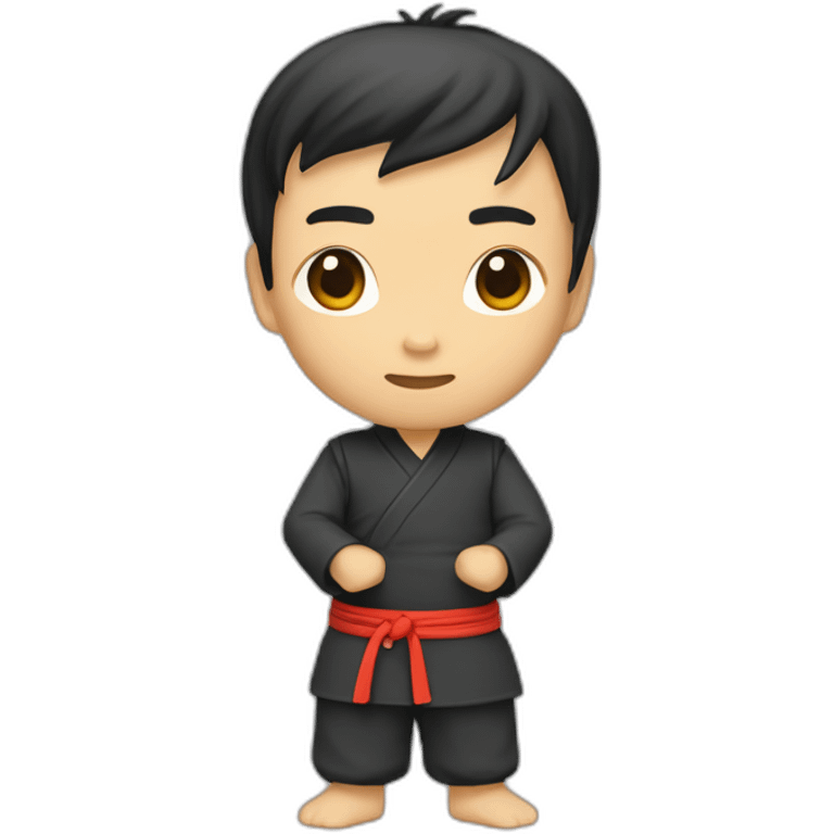 jacken chen, kongfu, full body, front back side three view emoji