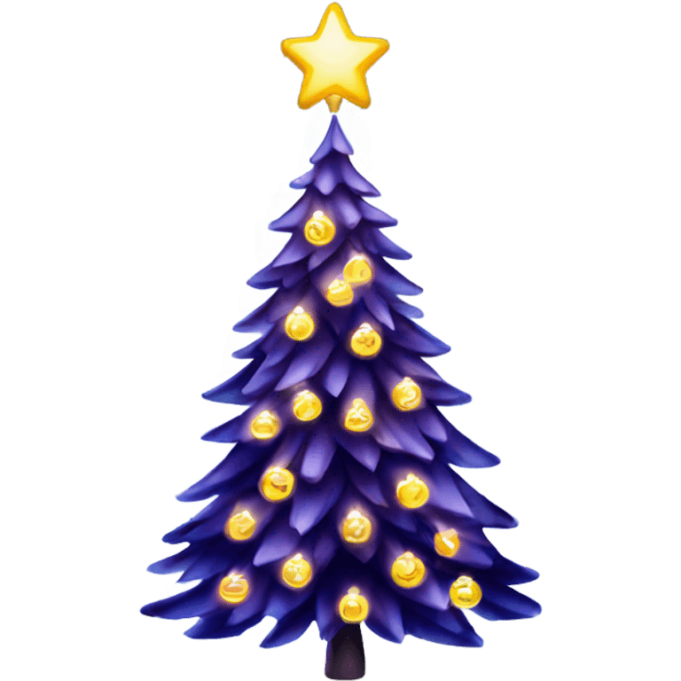 beautiful lit decorative christmas tree emoji